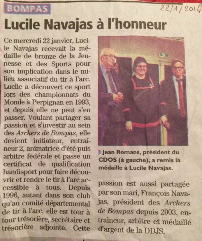 22/01/2014 Médaille DDJS Lucile